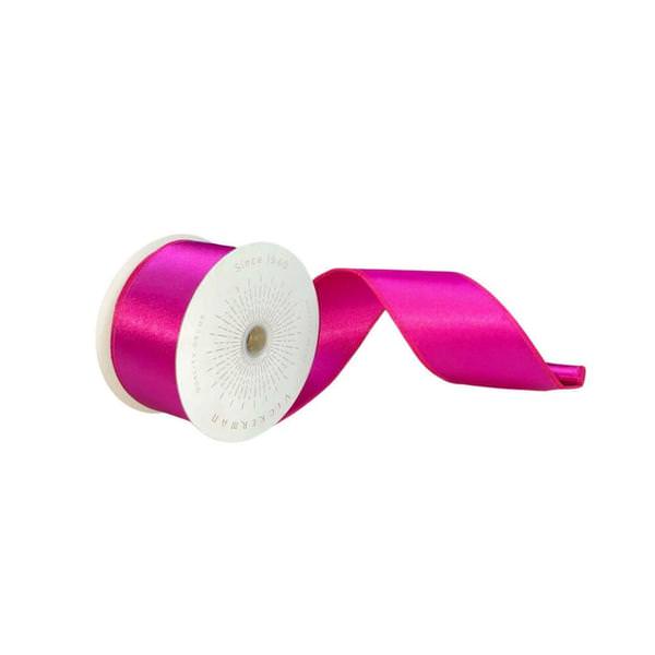 2.5" x 10Yd Fuchsia Satin Christmas Ribbon