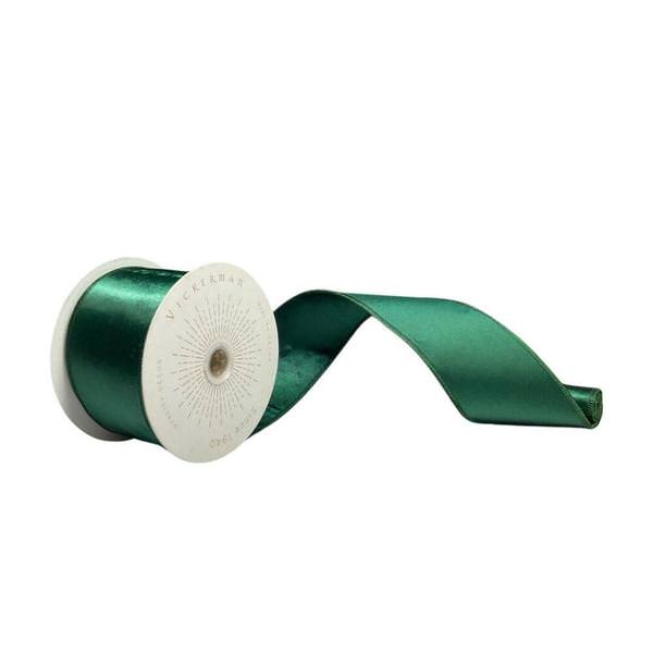 2.5" x 10Yd Midnight Green Satin Christmas Ribbon