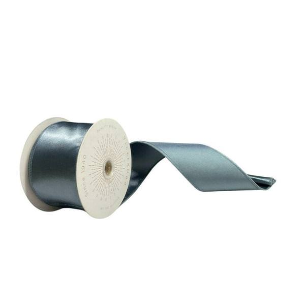 2.5" x 10Yd Gunmetal Satin Christmas Ribbon