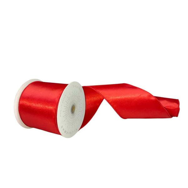 4" x 10Yd Red Satin Christmas Ribbon