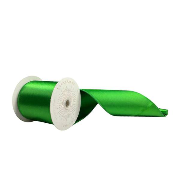 4" x 10Yd Green Satin Christmas Ribbon