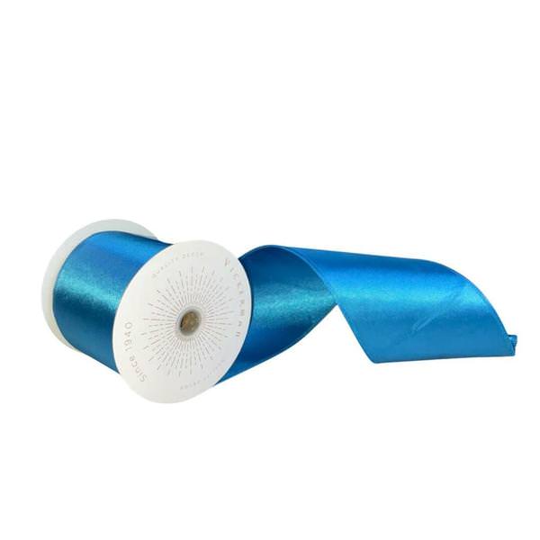 4" x 10Yd Turquoise Satin Christmas Ribbon