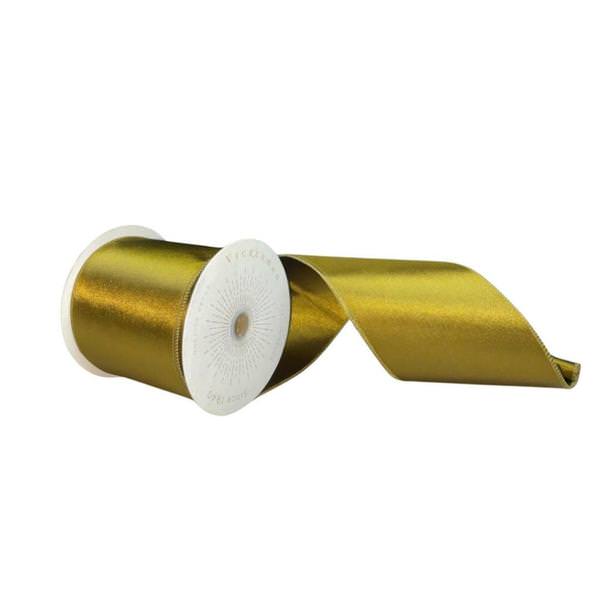 4" x 10Yd Olive Satin Christmas Ribbon