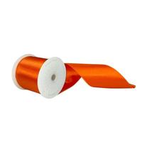 Vickerman 4" x 10Yd Burnish Orange Satin Christmas Ribbon