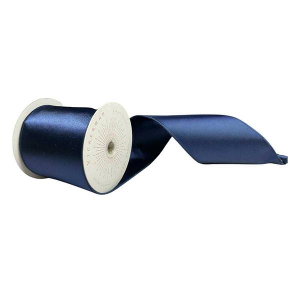 4" x 10Yd Midnight Blue Satin Christmas Ribbon