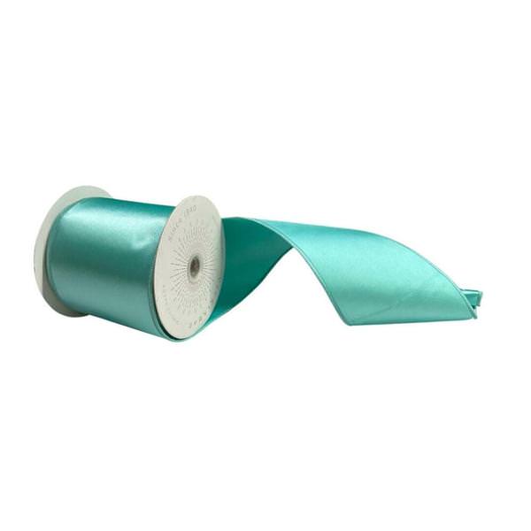4" x 10Yd Baby Blue Satin Christmas Ribbon