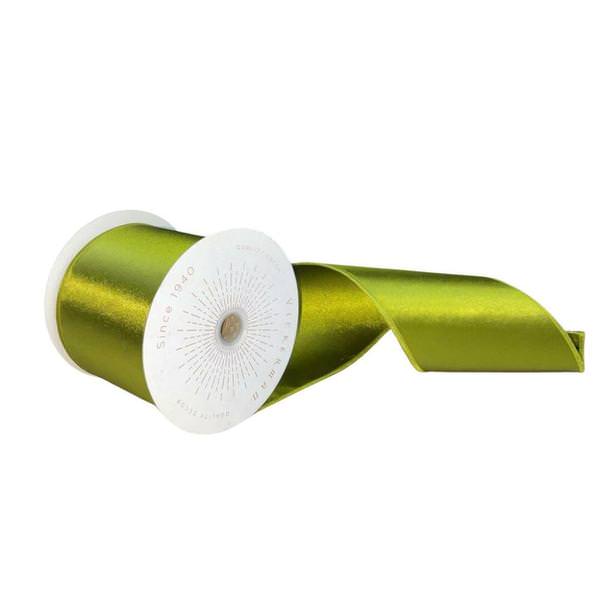 4" x 10Yd Moss Green Satin Christmas Ribbon