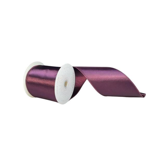 4" x 10Yd Burgundy Satin Christmas Ribbon