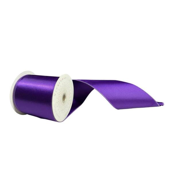 4" x 10Yd Purple Satin Christmas Ribbon