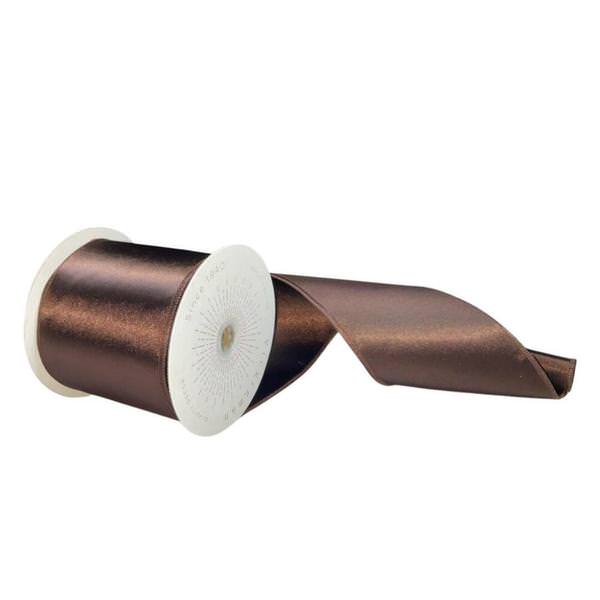 4" x 10Yd Chocolate Satin Christmas Ribbon