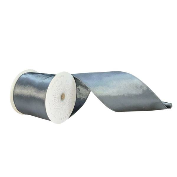 4" x 10Yd Pewter Satin Christmas Ribbon