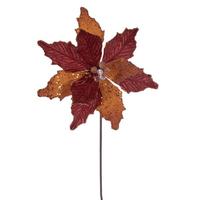 Vickerman 20"  Burnish Orange Velvet Sugar Poinsettia Artificial Spray (3 Pack)