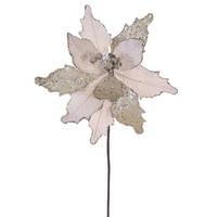 Vickerman 20" Champagne Velvet Sugar Poinsettia Artificial Spray (3 Pack)