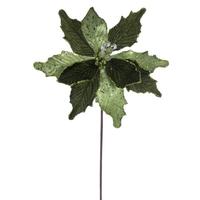 Vickerman 20" Lime Velvet Sugar Poinsettia Artificial Spray (3 Pack)