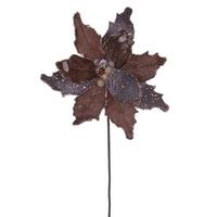 Vickerman 20" Mocha Velvet Sugar Poinsettia Artificial Spray (3 Pack)
