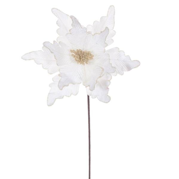 20" Cream Deluxe Velvet Poinsettia Artificial Spray (3 Pack)