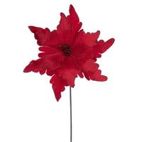Vickerman 20" Red Deluxe Velvet Poinsettia Artificial Spray (3 Pack)