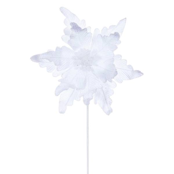 20" White Deluxe Velvet Poinsettia Artificial Spray (3 Pack)