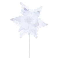 Vickerman 20" White Deluxe Velvet Poinsettia Artificial Spray (3 Pack)