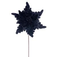 Vickerman 20" Black Deluxe Velvet Poinsettia Artificial Spray (3 Pack)