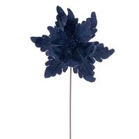 Vickerman 20" Midnight Blue Deluxe Velvet Poinsettia Artificial Spray (3 Pack)