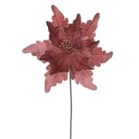 Vickerman 20" Rose Gold Deluxe Velvet Poinsettia Artificial Spray (3 Pack)