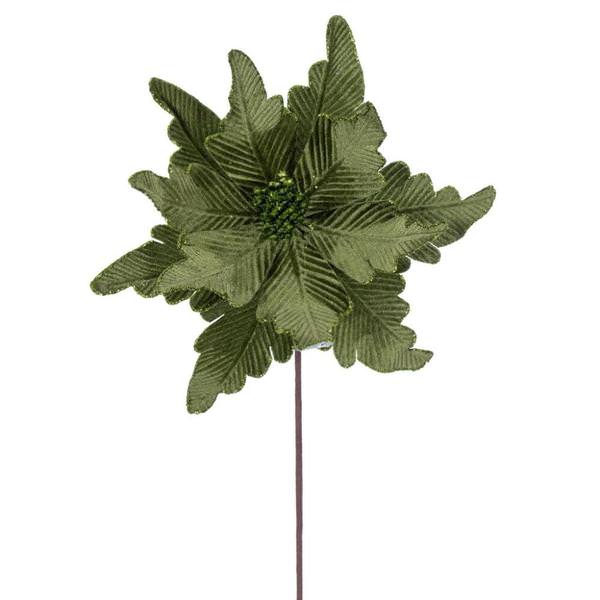 20" Lime Deluxe Velvet Poinsettia Artificial Spray (3 Pack)