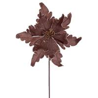 Vickerman 20" Mocha Deluxe Velvet Poinsettia Artificial Spray (3 Pack)