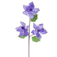 Vickerman 26" Lavender Razor Velvet Poinsettia Trio Artificial Flower Stem (3 Pack)