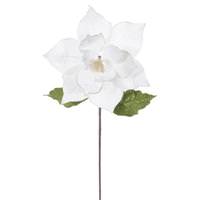 Vickerman 20" Cream Classic Velvet Poinsettia Artificial Flower Stem (4 Pack)