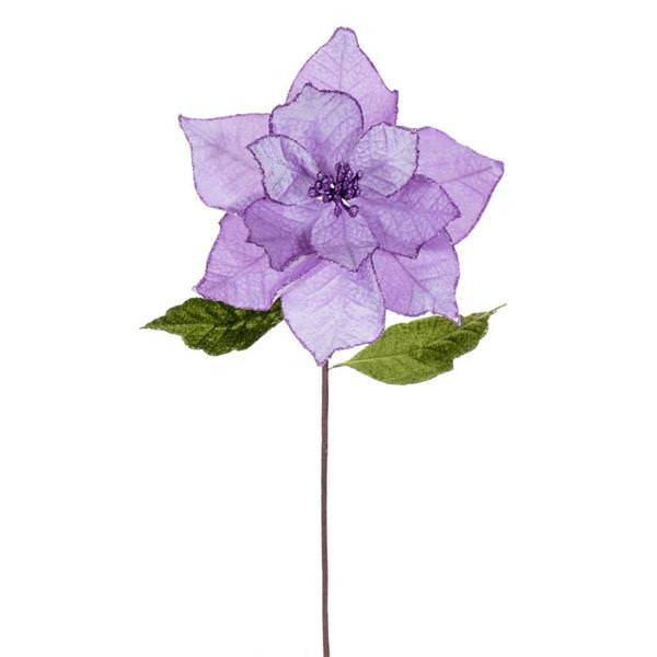 20" Lavender Classic Velvet Poinsettia Artificial Flower Stem (4 Pack)