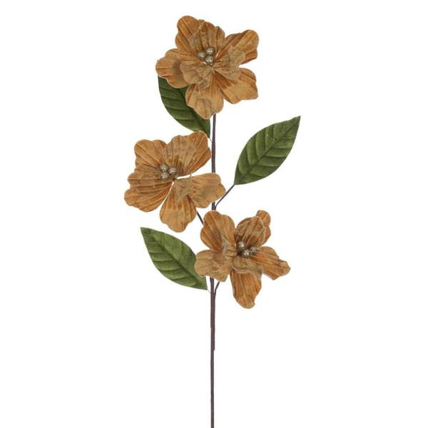 28" Gold Velvet Razor Amaryllis Artificial Flower Stem (3 Pack)