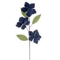 Vickerman 28" Midnight Blue Velvet Razor Amaryllis Artificial Flower Stem (3 Pack)