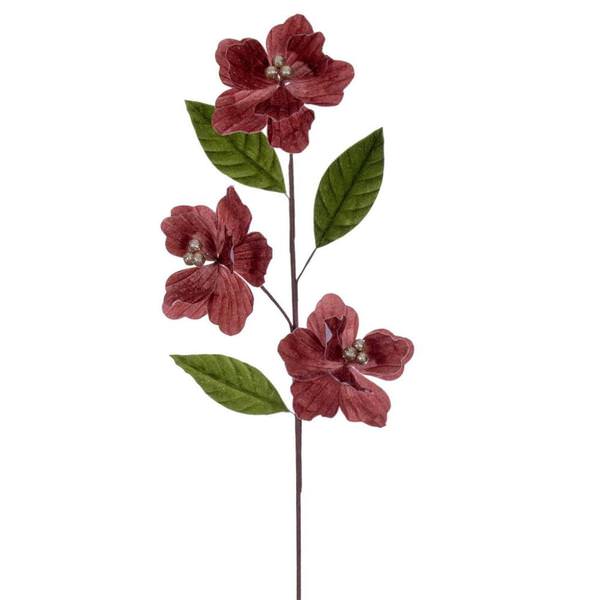 28" Rose Gold Velvet Razor Amaryllis Artificial Flower Stem (3 Pack)