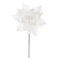 Vickerman 20" Cream Velvet Razor Poinsettia Artificial Spray (4 Pack)