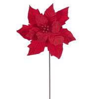 Vickerman 20" Red Razor Poinsettia Artificial Spray (4 Pack)