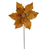 Vickerman 20" Gold Velvet Razor Poinsettia Artificial Spray (4 Pack)