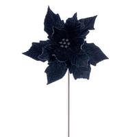 Vickerman 20" Black Velvet Razor Poinsettia Artificial Spray (4 Pack)