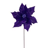 Vickerman 20" Plum Velvet Razor Poinsettia Artificial Spray (4 Pack)