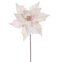 Vickerman 20" Champagne Velvet Razor Poinsettia Artificial Spray (4 Pack)