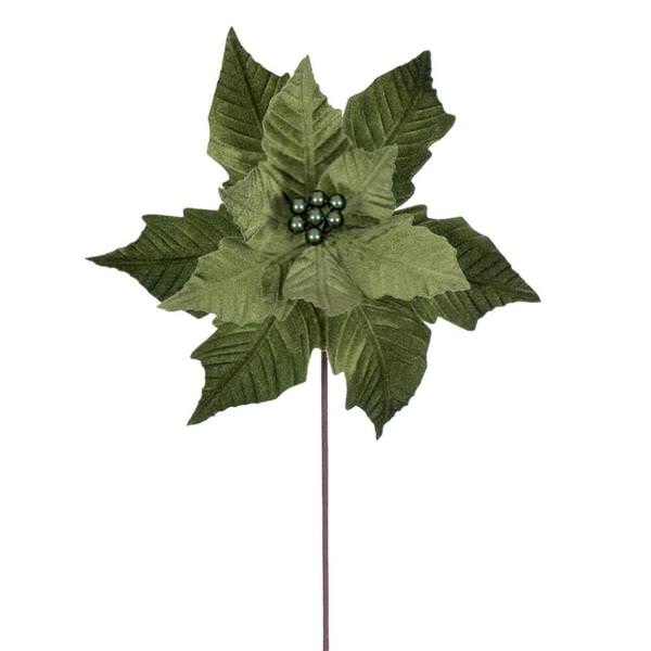 20" Lime Velvet Razor Poinsettia Artificial Spray (4 Pack)