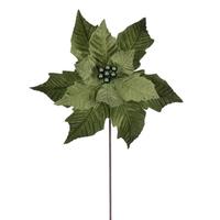 Vickerman 20" Lime Velvet Razor Poinsettia Artificial Spray (4 Pack)