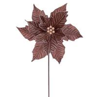 Vickerman 20" Mocha Razor Poinsettia Artificial Spray (4 Pack)