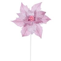 Vickerman 20" Pink Velvet Razor Poinsettia Artificial Spray (4 Pack)