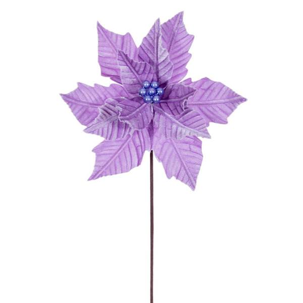 20" Lavender Razor Poinsettia Artificial Spray (4 Pack)