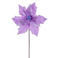 Vickerman 20" Lavender Razor Poinsettia Artificial Spray (4 Pack)