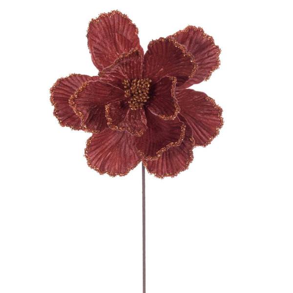 20" Burnish Orange Velvet Magnolia Artificial Spray (3 Pack)