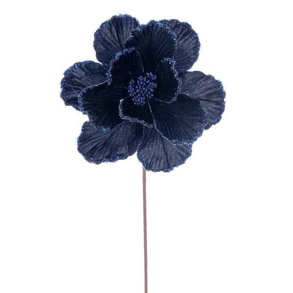 20" Midnight Blue Velvet Magnolia Artificial Spray (3 Pack)