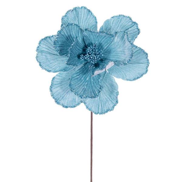 20" Baby Blue Velvet Magnolia Artificial Spray (3 Pack)