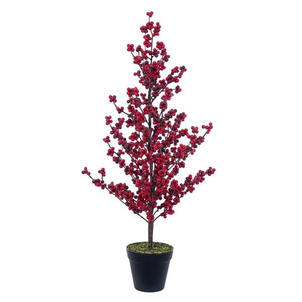 28" Potted Red Berry Artificial Tree